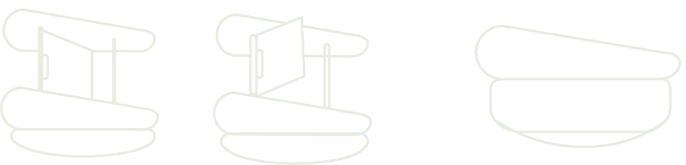 Line drawings of the clip-on mesh in three views