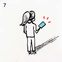 7. A family member receives the alert on their phone