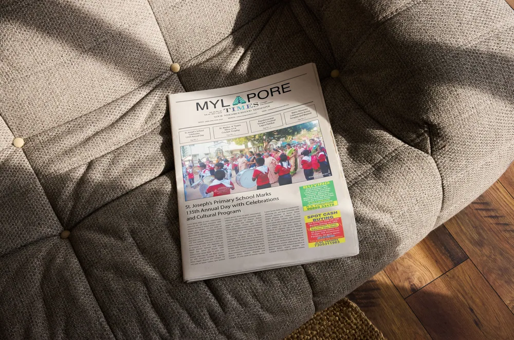 Mylapore Times being read