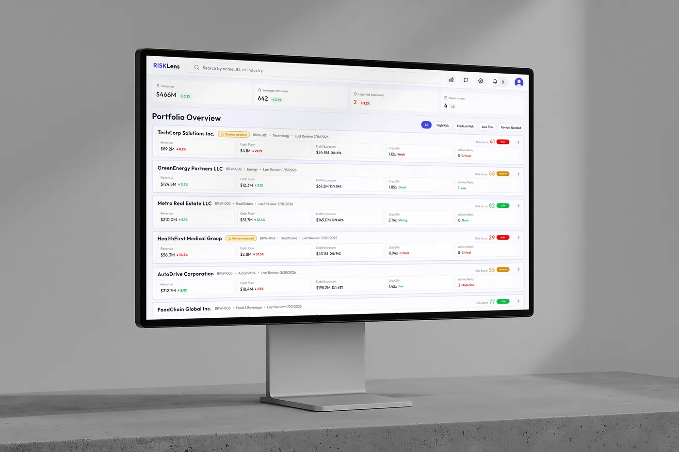 RISKLens running live on a desktop monitor